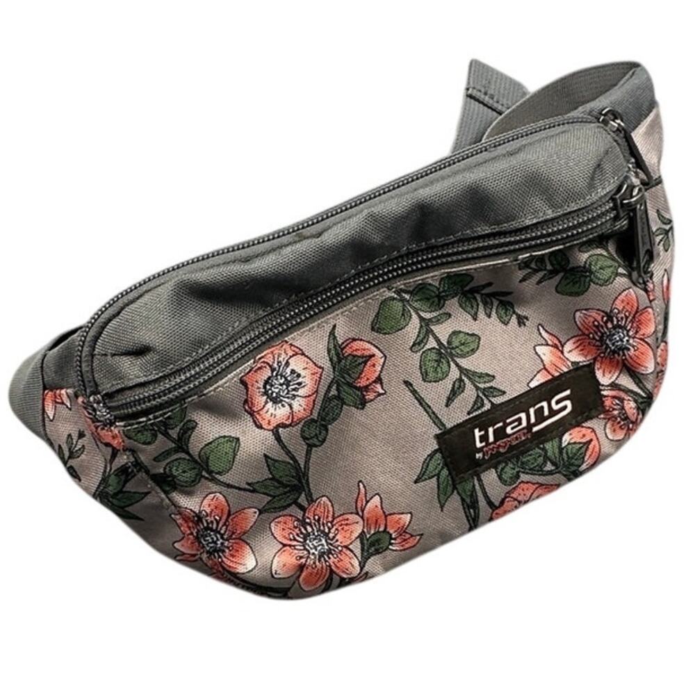 Trans by JanSport Floral Gray Pink Waist Pack Fanny Pack